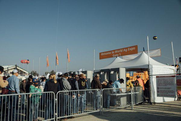 Attendees enter World Ag Expo® at the 2022 show.