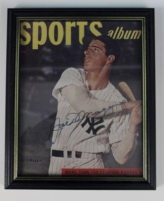 N.Y. Yankee great Joe DiMaggio.  Call to consign your Sports Memorabilia items!