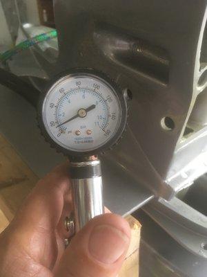 Checking for pressure after rebuilding a Volvo Penta Lower unit