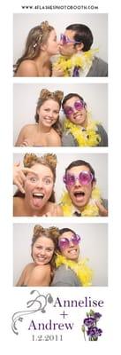 photo booth picture with props.