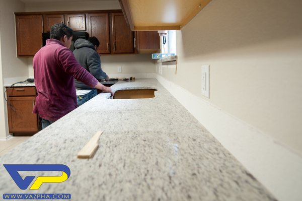 Granite counter-top installation