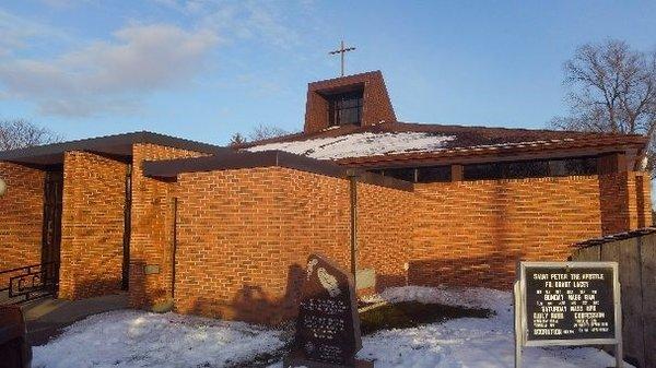 St Peter's Catholic Church in Platte - edge metal repair.