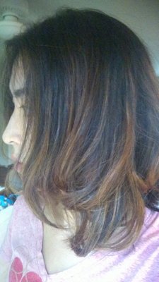 Photo taken on the next day - caramel balayage highlights