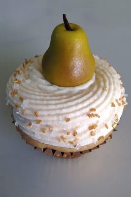 Pear Marzipan Cupcake