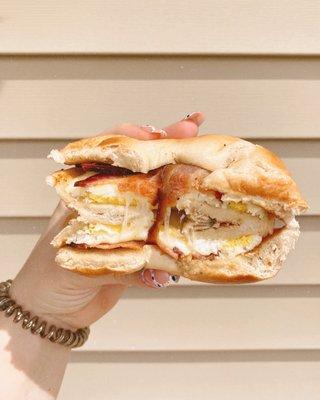 Bacon egg and cheese bagel