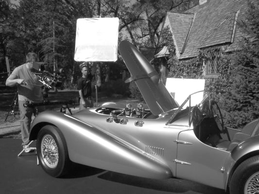 Filming fancy cars for Discovery Channel.