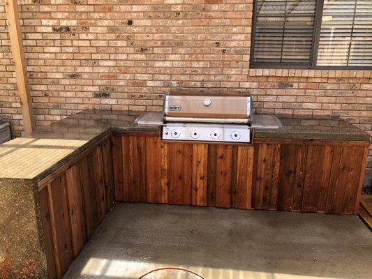 Custom waterfall concrete countertop