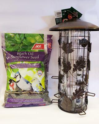 We have one of the largest stock of bird seed and feeders