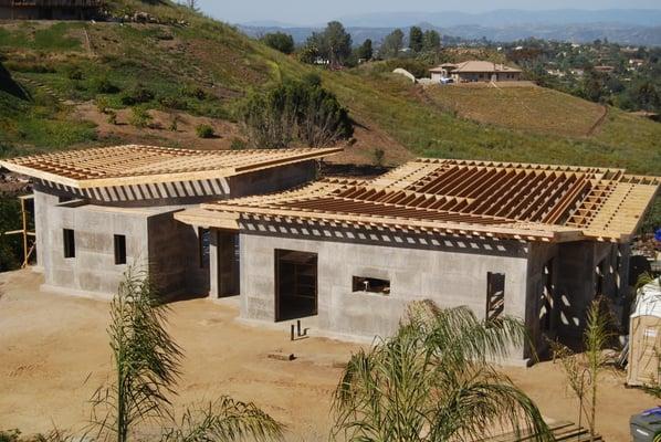 Complete fire rebuild- Escondido Ca- LEED platiunm qualified home with butterfly roof