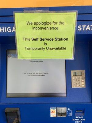 Several out of service kiosks.