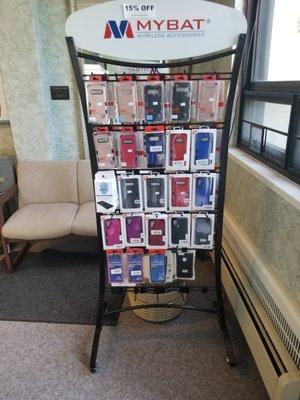 Wide selection of phone cases.