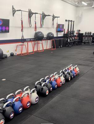 inside F45 - stations set up