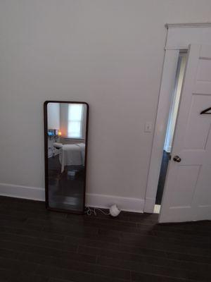 Full length mirror at Blu Earth Massage.