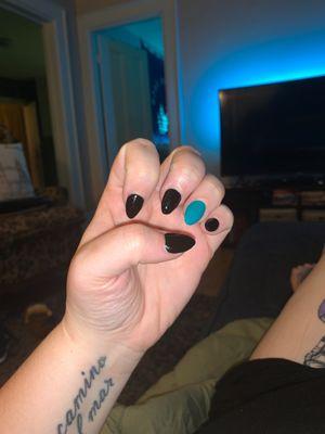 Regular Manicure and acrylic