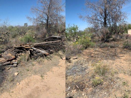 Old wooden fence post, gone