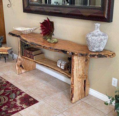 burl long table