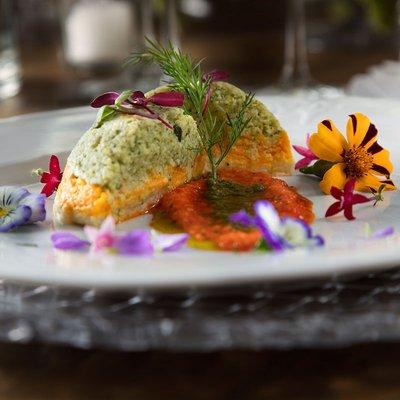 Vegetable Terrine, Tomato Coulis, Fennel Fronds