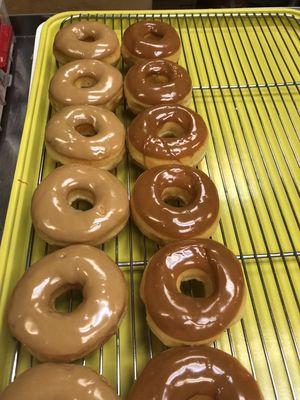 Maple and caramel icing donuts