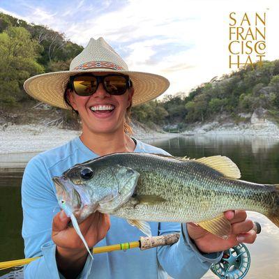 Meg sporting her San Francisco Hat Company Riverz Scout while showing off the days catch!