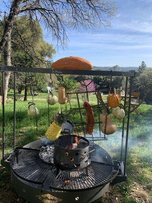 One of the ways we utilize one of our Argentinian asado style grills