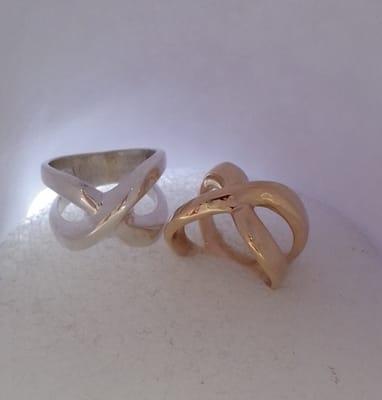 Rings made out of sterling silver and gold 2016