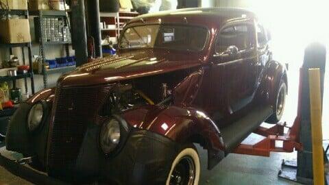 37 Ford Coupe - just finished general check over for road trip and custom crossmember