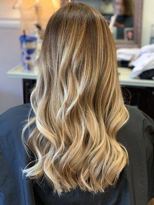 Golden blonde balayage