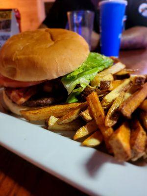 Burger and fries