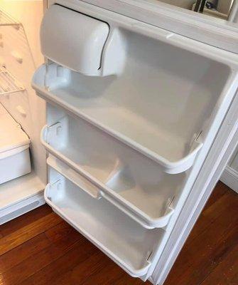 Before and after refrigerator door cleaning