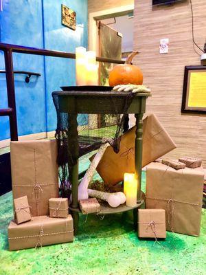 Lobby Halloween setup I did at dispensary, and was NEVER PAID IN FULL FOR!