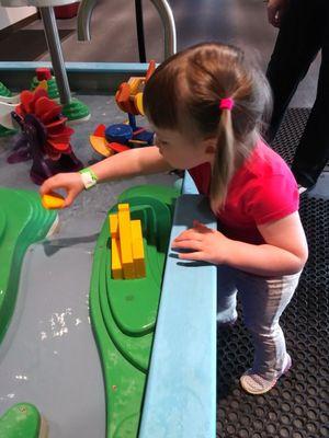 Water table with little boats