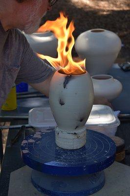 Horsehair firing @ IDEA Studio, Hilton Head Island, SC