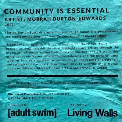 "Community is Essential" Mural information.