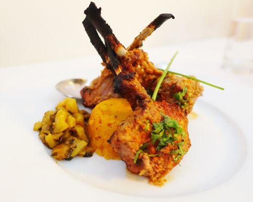 Tandoori Champ (Lamb Chops) are out of this world. Succulent, tender, and delicious!