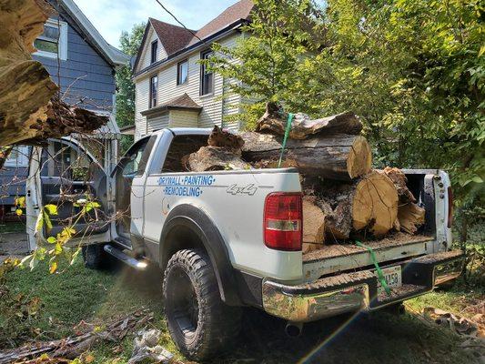 Hauling off debris