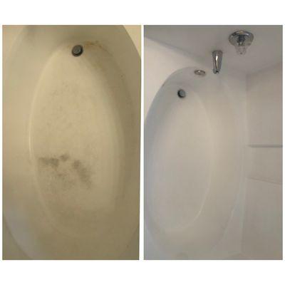 Tub before and after beautiful job