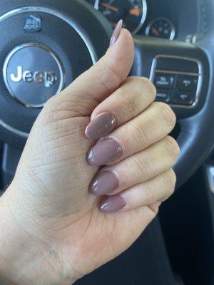 Manicure with acrylic nails with dip powder