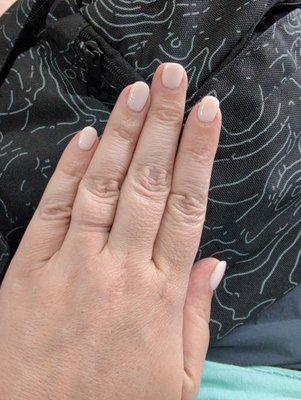 The middle nail broke a week or two before this- I promise they were shaped like I asked! Color: D200