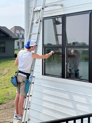 Window cleaning.