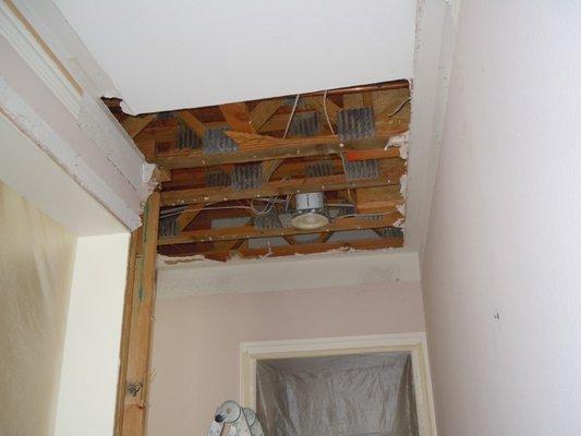 Drywall damage repair before