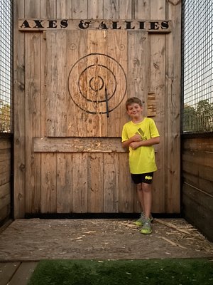 Even the youngstas can throw axes with Axes & Allies(with their parents permission of course!)