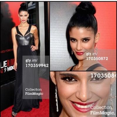 Red Carpet hairstyling & makeup on "Truebloods" Jessica Clark.