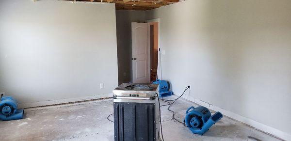 We specialize in Water Damage in Fayetteville NC 

As you can see we took out the affected areas,then set up our equipment