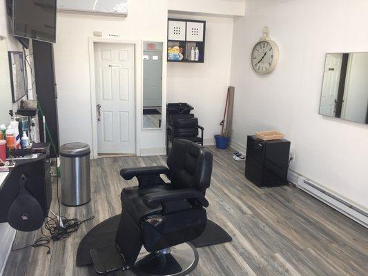 Barber shop refreshed for a new week. Call and make your appointments.