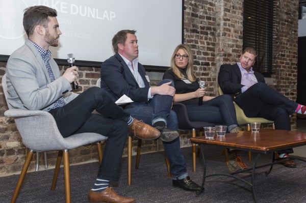 Bettser Matt Tamasi (left) moderating our "Employer Brand" panel with leaders from Skaled, SoulCycle, and The Muse.