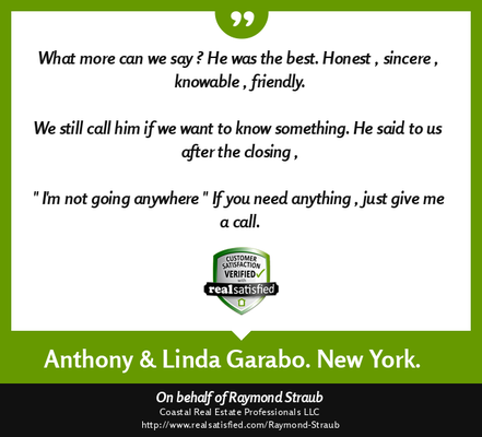 Linda and Anthony,
It was an absolute pleasure working with you!  Thank you for allowing me the opportunity to be a part of t...