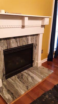 Fireplace done by Youngs Marble and granite countertop Express