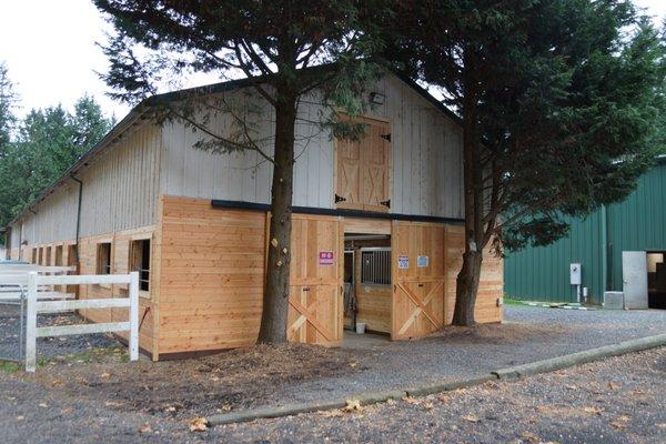 Front of rebuilt Barn One