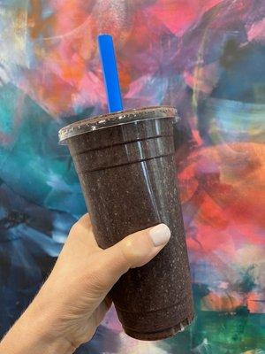 24oz Super Hero - spinach, protein, hemp, agave, banana, blueberry, & coconut water