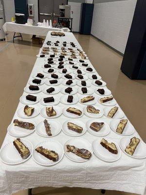 Dessert table followed by coffee & tea table